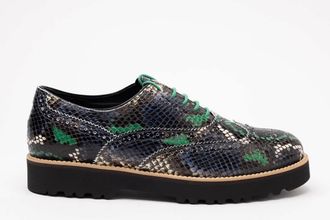 Hogan Snakeskin Platform Brogue Boots