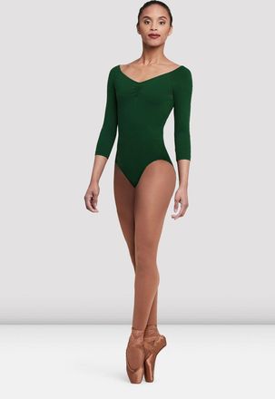 Bloch BLOCH Ladies Dana 3/4 Sleeve Leotard, Evergreen