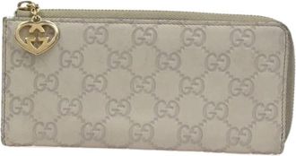 Gucci Pre-owned Interlocking G Zip Around Wallet - Dames - Vintage Accessoires - Beige - ONE Size - Leer - Vintage
