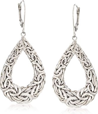 Ross-Simons Sterling Silver Byzantine Open Teardrop Earrings