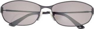 Balenciaga 65mm Oversize Oval Sunglasses in Black Black Grey at Nordstrom Rack