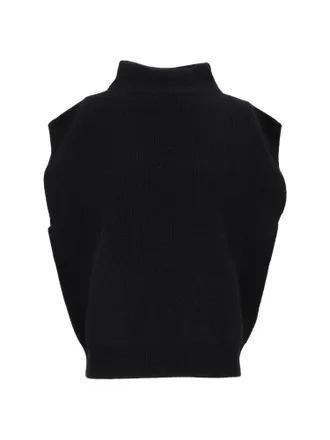 PESERICO Sleeveless Ribbed High-Neck Sweater