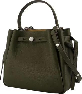 Tory Burch Womens Romy Bucket Purse - Tory Burch Leather Green Calfskin Bags Handbags-Purses
