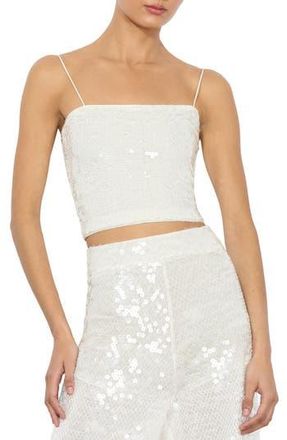 Alice & Olivia Ceresi Sequin Camisole in Off White/Clear at Nordstrom Rack, Size 6