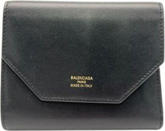 Balenciaga Pre-owned Tri-fold Portemonnee - Heren - Vintage Accessoires - Zwart - ONE Size - Leer - Vintage