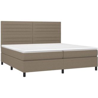 vidaXL Vidaxl - Cama Box Spring Con Colch&oacute;n Tela Gris Taupe 200x200 Cm