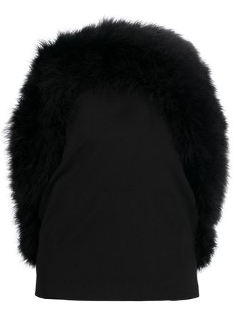 16Arlington Blaise strapless minidress - women - Polyester/Turkey Feather/Polyester - 6 - Black