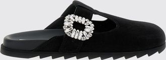 Roger Vivier Mules Slidy Viv in camoscio con fibbia in cristalli
