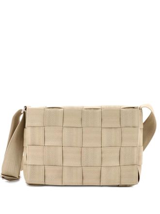 Bottega Veneta Cassette Maxi Intrecciato Fabric Large crossbody bag - Beige