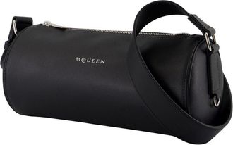 Alexander McQueen Mens Roller Crossbody Bag Black Canvas