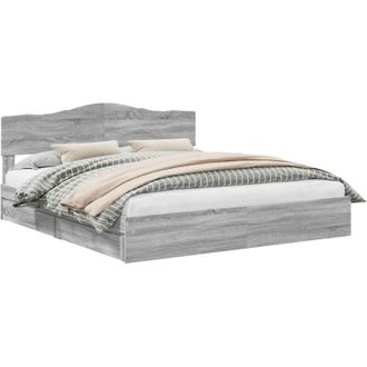 vidaXL Cama Con Almacenamiento Con Cabecera Gris Sonoma 180 X 200 Cm Vidaxl