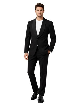 Tom Ford Mens Suit Black Wool And Silk Suits