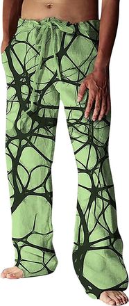 Generic Baggy Trousers Men - Casual Yoga Pants Straight Legs Trousers Relaxed Fit Printed Tracksuit Bottoms Wide Leg Jogging Bottoms Stylish & Comfortable Str