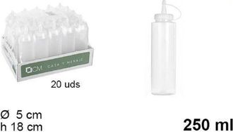 Trade Shop Trade Shop - Set 20pz Bottiglie Dosatore Plastica Beccuccio Per Salse Condimenti 250ml 102771