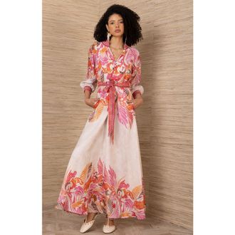 Hale Bob Belize Linen Maxi Dress in Pink at Nordstrom, Size X-Small