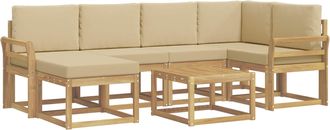 vidaXL Conjunto De Sof&aacute;s De Exterior 7 Uds. Y Beige Vidaxl