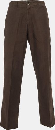 Ermenegildo Zegna Brown Cotton Regular Fit Pants L/waist
