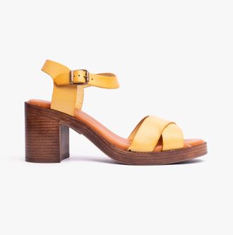 Hush Puppies GEORGIA Womens Sandals Yellow Leather - Size UK 3