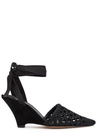 Jacquemus Les Espadrilles 80 Macram&eacute; Wedge Sandals - Black - 40 (IT40 / UK7)