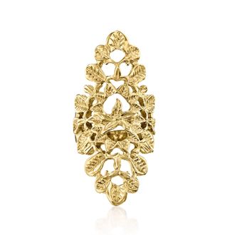 Ross-Simons Italian 18kt Gold Over Sterling Floral Dinner Ring