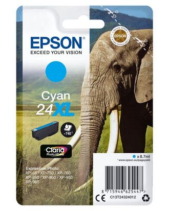 Epson Elephant Cartucho 24xl Cian (etiqueta Rf)