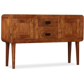 vidaXL Aparador De Madera S&oacute;lida Con Acabado De Miel 120x30x75 Cm