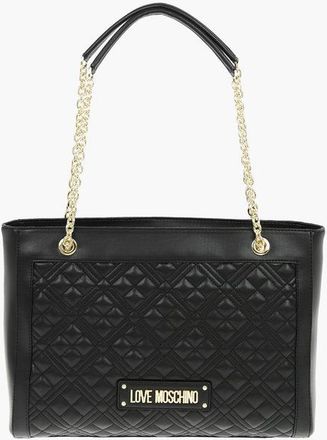 Moschino LOVE Quilted Faux Leather Tote Bag with Maxi Monogram size Unica