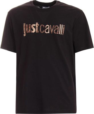 Just Cavalli T-shirt met logo-print - Heren - T-shirts - Zwart - M - Katoen - Tops