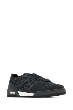 Fendi Mens Embroidered Match Sneakers Dk Grey+grig.ner+bia