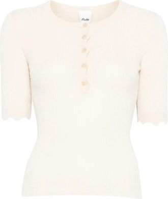 Allude button ribbed knitwear - women - Virgin Wool/Cashmere - S - Neutrals