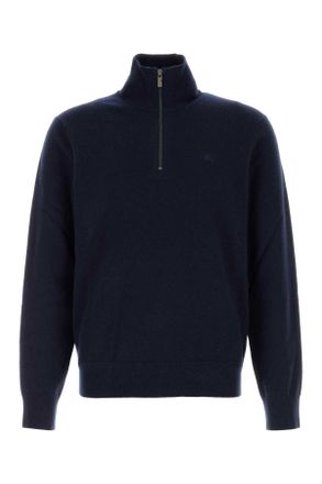 Burberry Mens Dark Blu Stretch Cashmere Blend Sweater - Dark Blue - Size Small