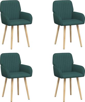 vidaXL Sillas De Comedor 4 Uds. Tela Verde Oscuro 56,5 X 50 X 87,5 Cm Vidaxl