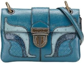 Bottega Veneta Pre-owned Cross Body Bags, female, Blue, Size: ONE SIZE Pre-owned Leather shoulder-bags
