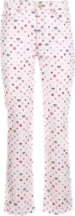 Chiara Ferragni Gothic Denim - Dames - Straight fit broeken - Roze - W28 - Denim - Broeken