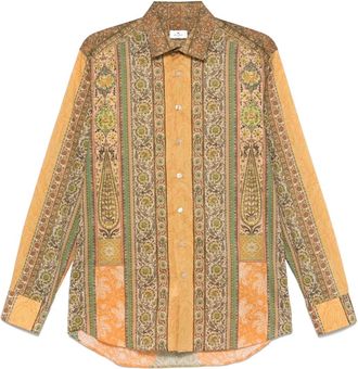Etro printed cotton shirt - men - Cotton - 39 - Yellow