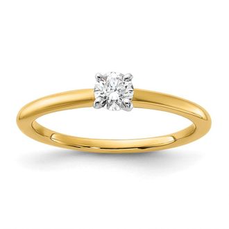 Diamond2Deal 14k Gold Lab Grown Diamond Engagement Ring 1/4Ct Clarity- VS Color- D-E
