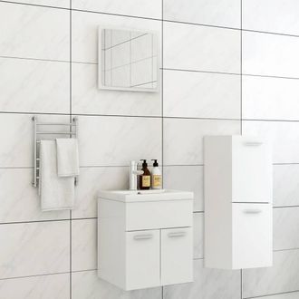 Berkfield Home Bathroom Furniture Set White Engineered Wood