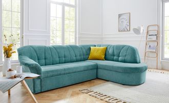Domo Collection Ecksofa »Pegnitz, elegante Rückensteppung, zeitlose Formensprache, L-Form« wahlweise mit Bettfunktion