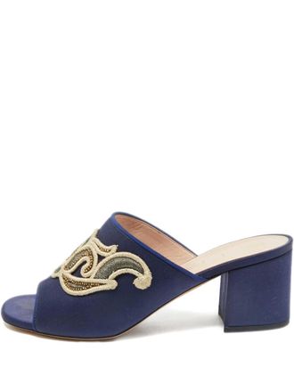 Etro 60mm embroidered sandals - Blue