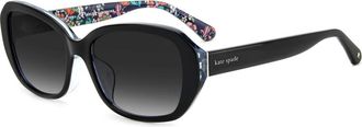 Kate Spade New York Zwart/Donkergrijs Getinte Zonnebril Ellison/F/S - Dames - Zonnebrillen - Zwart - 57 MM - Accessoires