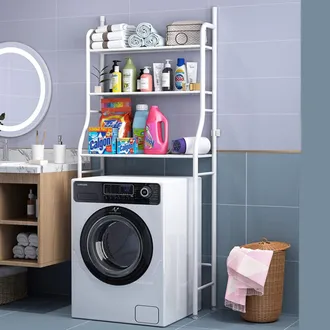 Trade Shop Trade Shop Traesio - Scaffale Salvaspazio Sopra Lavatrice Mensole Bagno 3 Piani Mobile Lavanderia 69078