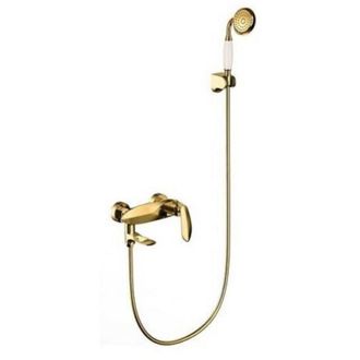 Trade Shop Trade Shop - Kit Completo Rubinetto Miscelatore Vasca Da Bagno + Doccetta Dorata Luxury