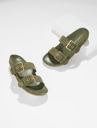 Talbots Morgan Suede Slides - Olive Leaf - 10 1/2 M Talbots