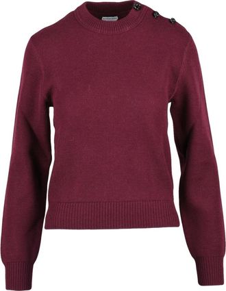 Bottega Veneta Maglione Girocollo - Dames - Ronde hals truien - Rood - XS - Wol - Truien & Vesten