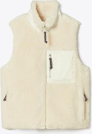 Tory Burch Womens Colorblock Fleece Vest, size XL