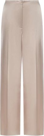 Pinko Limoncello Straight Broeken - Dames - Straight fit broeken - Beige - M - Leer - Broeken