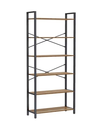 Vasagle Estanter&iacute;a de 30 x 80 x 186 cm de color olmo pardo y negro tinta