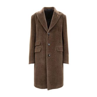 Sartoria Latorre Single-Breasted Coats, male, Brown, Size: M Single-Breasted Coat