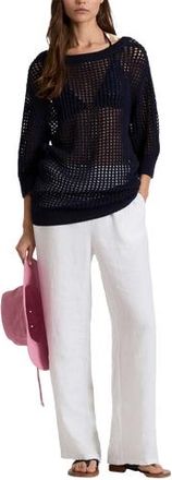 Vilebrequin Women Crochet Sweater Solid in Navy at Nordstrom, Size X-Small
