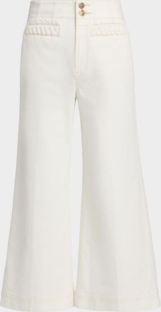 Zimmermann Roselight Braided Pocket Crop Flare Jeans